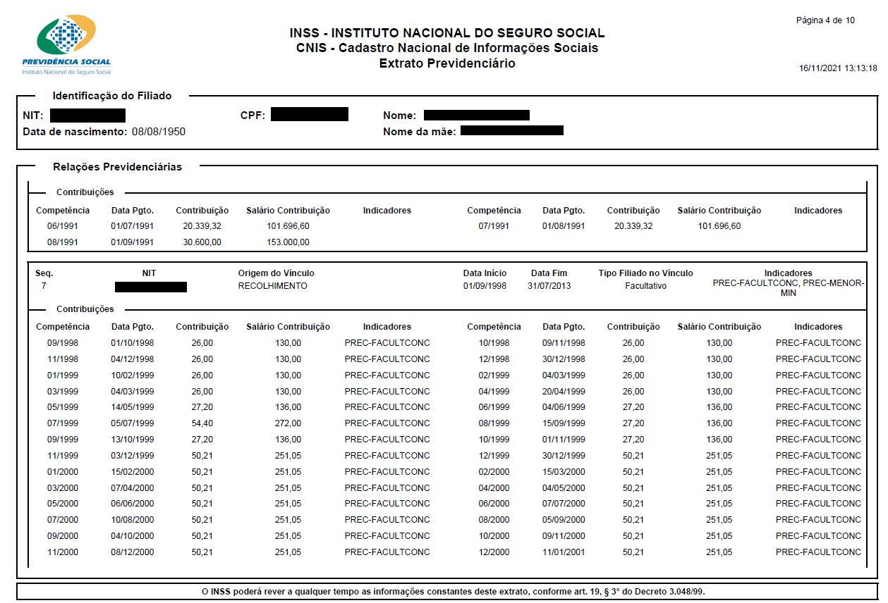 Extrato De Contribuições Cnis Como Consultar 4185